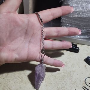 handwrapped stone keychain